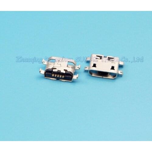 Free Shipping 300pcs/lot New Micro 5p usb female socket 4 foot 5pin usb data charging connector sinking 0.8mm