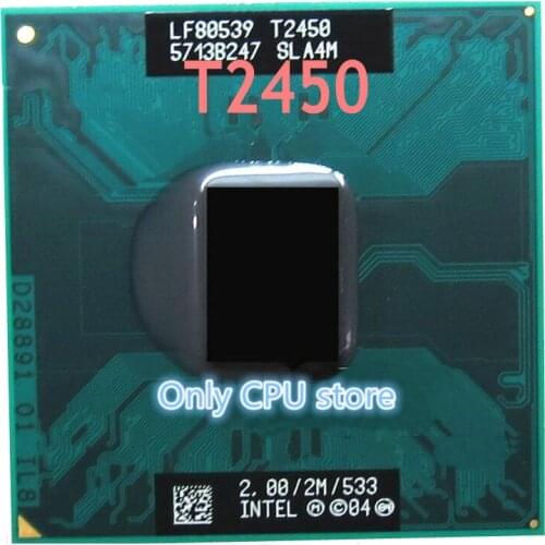 Free shipping T2450 CPU 2.0/2M/533 Official version original PGA original stitches Support 945/943