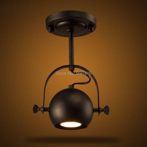 Brief modern north europe led ceiling lamps loft metal black with half round ball ceiling light for restaurat coffee