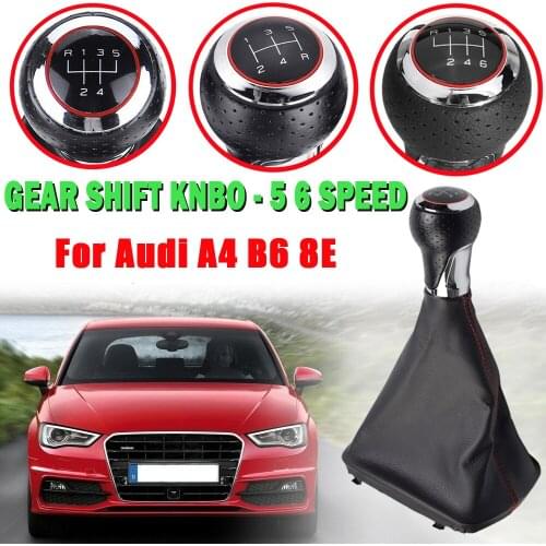 5 / 6 Speed Car Styling MT Gear Shift Knob Lever Stick Gaiter Boot Cover Case for Audi A4 B6 8E 2000-2004 A6 C5 4B 1997-2005