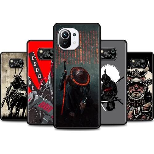 Japanese Samurai Art Cover For Poco X3 M3 Pro NFC F1 Capa for Mi Note 10 Lite para for Mi CC9 Pro CC9E A3 A2 Coque