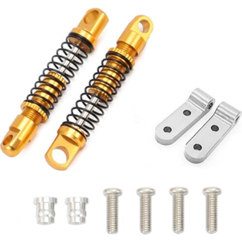 For WPL D12 RC Car Metal Rear Shock Absorber Damper with Mount Fixed Seat Upgrades Parts Accessories