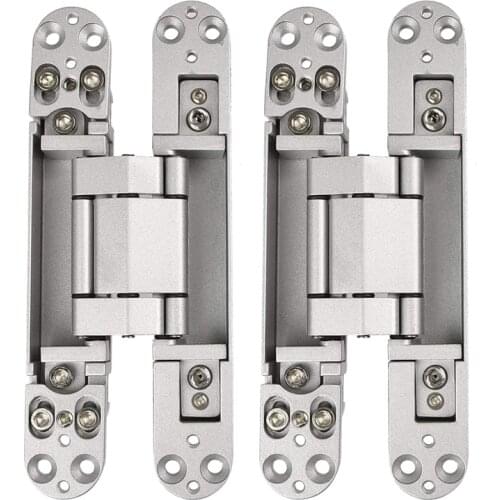 Hot YO-2Pcs 6 Inch Concealed Door Hinges Invisible Hinges Concealed Hinges 180 Degree Swing Hinge 3 Way Adjustable Butt Hinge