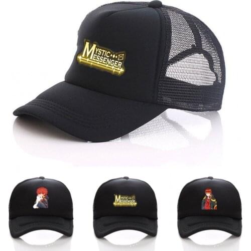Game Mystic Messenger hat 707 Jumin Zen Full black cap Sunscreen women men Adjustable Baseball cap