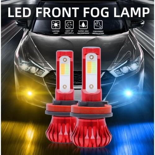Mini Led fog lights Flashing Light Blue Yellow Turn Signal Strobe Light Flash Fog Lamp H1 H3 H7 H11 9005 9006 HB3 HB4 12V