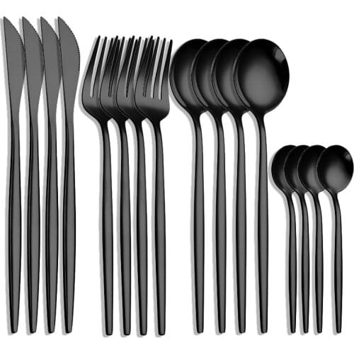 16 Pieces Flatware Set Knifes Spoons Forks Stainless Steel Set High quality Mirror Polished full Tableware service