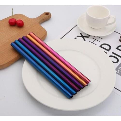 New Reusable Drinking Straw Stainless Steel Eco-Friendly Straight Straw Kitchen Bar Accessories F20173914