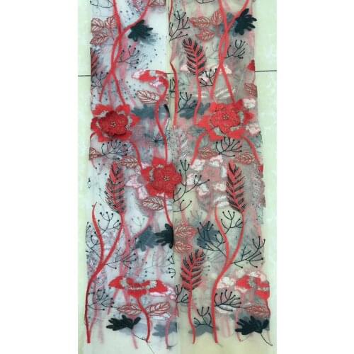 New European-Style Lolita Style Heavy Industry Lace Mesh Embroidery Three-dimensional Flower Slimming Dress Clothing Fabric