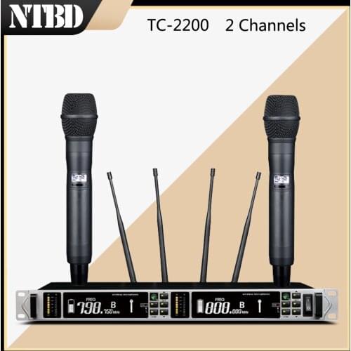 NTBD Stage Performance Rap Home KTV True Diversity TC2200 Professional Wireless Microphone Large Screen Long Distance Reception