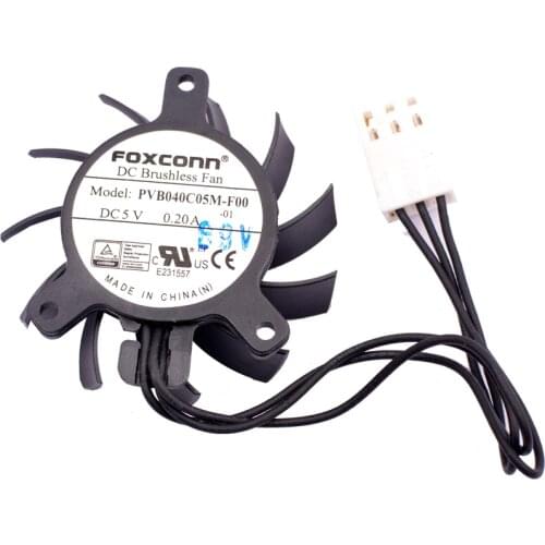 PVB040C05M-F00 diameter 40mm mounting hole pitch 23x30x30mm 5V 0.20A industrial control router graphics card cooling fan