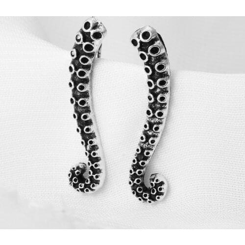 Punk Antique Octopus Tentacle Stud Earring Bohemian Ocean Octopus Animal Cuff Clip-On Pin Earring Hip Hop Jewelry Earring