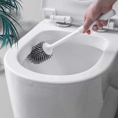 Toilet brush rubber head holder cleaning brush for bathroom wall-mounted household floor cleaning bathroom accessories