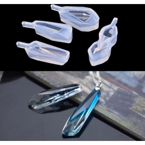 Silicone Diamond Transparent Cut Surface Pendant Mould For Resin DIY Mould Jewelry Making Tool Resin Molds For Jewelry