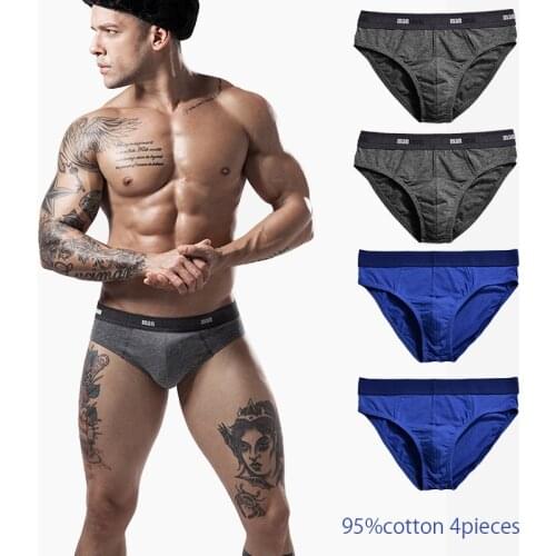 4PCS briefs men panties male cotton mens underpants sexy men underwear specially male underwear male pouch