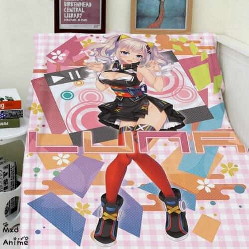 Japanese Anime Kaguya Luna Soft Flannel Fleece Throw Blanket Decorative Plane Blankets for sofa cosplay fans gift dropshipping