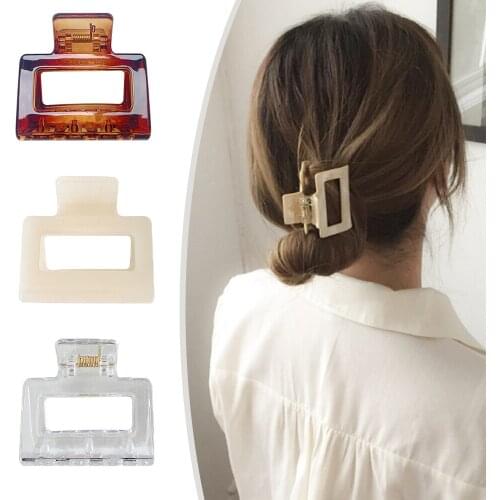 Square Acetate Resin INS Korean Hair Clips Girls Hairpins Crab Claws Clamp Hair Accessories for Women Banana Grips