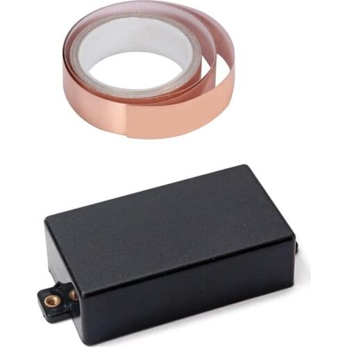 2 Pcs Guitar Parts: 1 Pcs Sealed Humbucker Pickup Cover & 1 Pcs Copper Foil Tape Adhesive EMI Shielding Guitar Slug