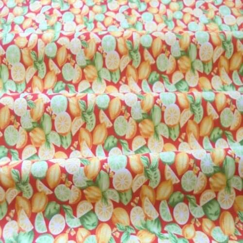 50x160cm New Brand Design Orange & Green Lemon 100% cotton twill handwork home decor quilting patchwork DIY chic fabric