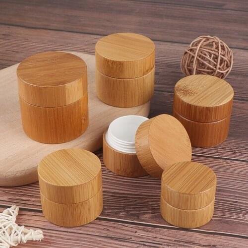 5g 10g 15g 20g 30g 50g Bamboo Bottle Cream Jar Nail Art Mask Cream Refillable Empty Cosmetic Makeup Container Bottle Storage Box