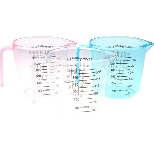 600ML Plastic Measuring Cup Pour Spout Clear Scale Show Mug 12.5*10.6cm Suitable For Cooking And Cakes