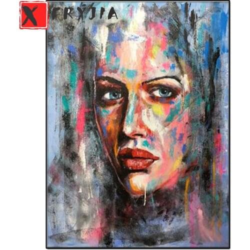 Diamond painting Abstract color art woman stitch cross diamond embroidery full square round drill rhinestone home decoration