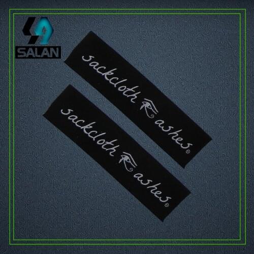 Free shipping Customized clothing woven labels washable damask fabric garment sewing embroidered tags for clothes brand bids