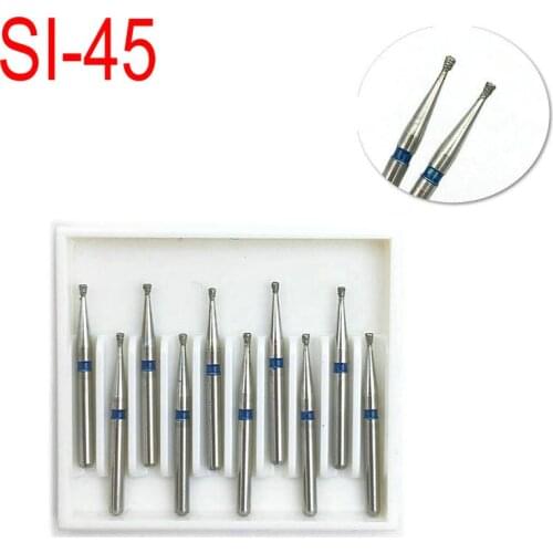 10pcs/lot Dental Diamond FG High Speed Burs for Teeth Polishing 1.6mm Dentistry Materials SI-45
