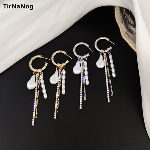 Baroque Pearl Earring Tassel Long Earrings Exaggerated Fashion Bohemia Stud Earrings Women Jewelry Gifts