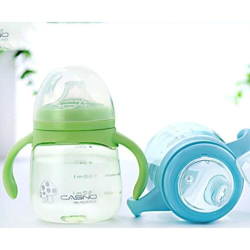Baby Learning Drinking Cup With Double Handle Clear lid Leakproof Magic Cup Infants Water Cups Bottle