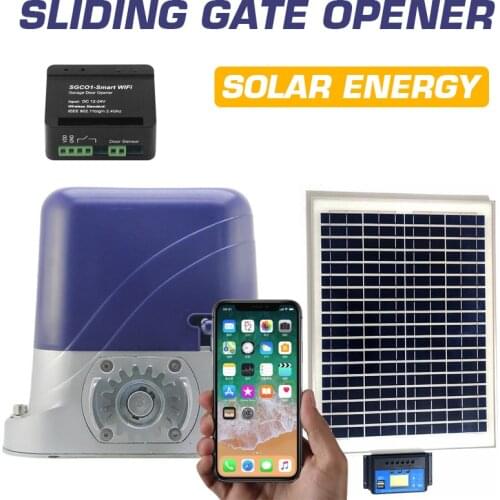 500kg Solar Energy WIFI Control Automatic Electic Sliding Gate Opener Engine without Racks Remote Control Sliding Door Motor