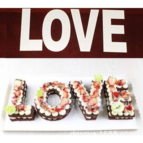 LOVE 4 Letters Cake Mold Cake Decorating Tools Birthday Cake Design Bakeware Pastry Tools 4/6/8/10/12inch PET free shipping
