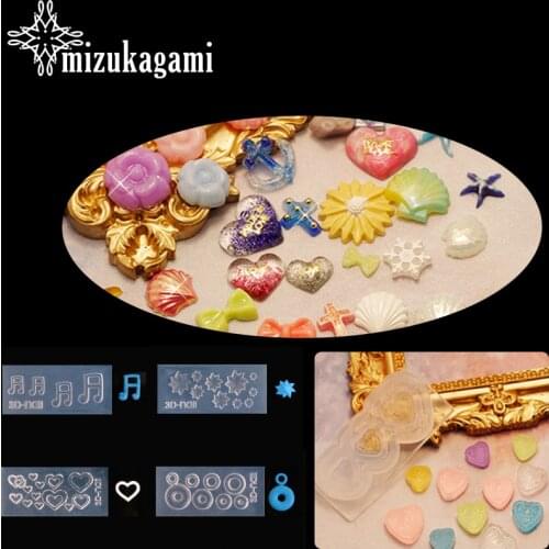 UV Resin Jewelry Liquid Silicone Mold Small Heart Circular Musical Note Resin Molds For DIY Decorate Making Nail art Mold
