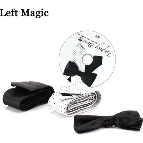 Jumping Bow Tie By Guan Da Wu (DVD+Gimmick) Magic Tricks Moving Tie Magic Props Illusions Stage Street Magic Comedy Toys