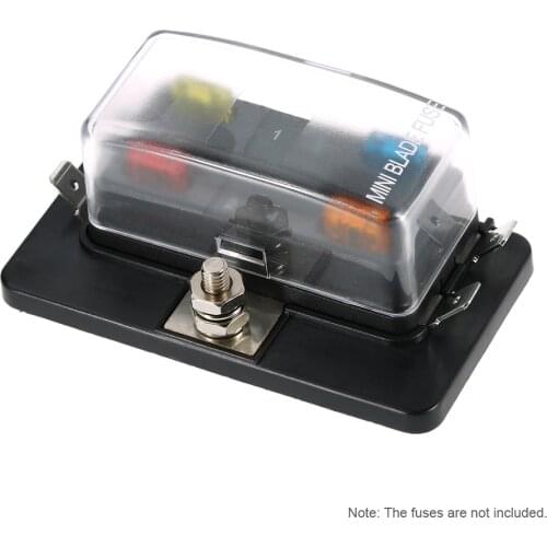 Kkmoon Mini car-styling 4 Way Blade Fuse Block Fuse Box Holder APM ATM 5A 10A 25A With LED Indicator Light