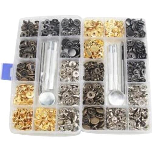 Button Sets Metal No Sewing Snap Button Press Stud Leather Craft Bag Coat Clothes Fastener Rivet Popper With Install Tool Snap F