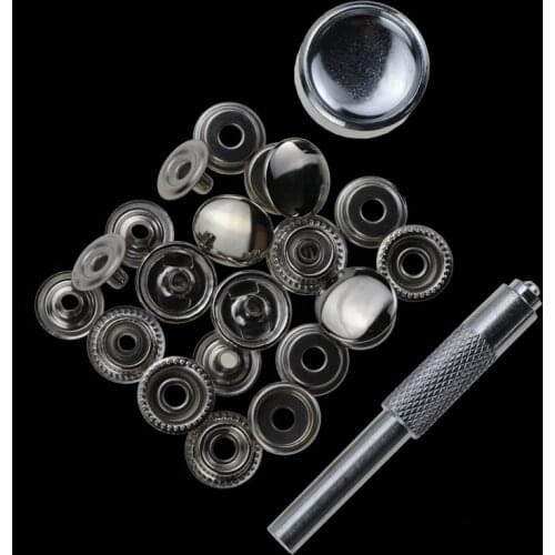 Best selling 3 sets of 15mm plus installation tools four pieces of brass metal button spring button button