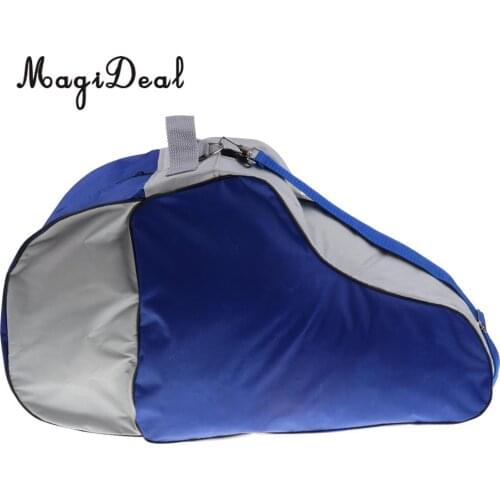 MagiDeal Portable Large-capacity Inline Roller Skating Boots Bag Ice Skating Bag Hockey Skate Shoulder Bag Equipment Bag Blue