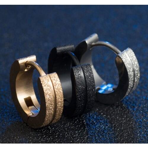 Fashion Earrings Mens Round Titanium Steel Earrings Mens Jewelry Accessories Hipster Rock Style Punk Circle Earrings For Men