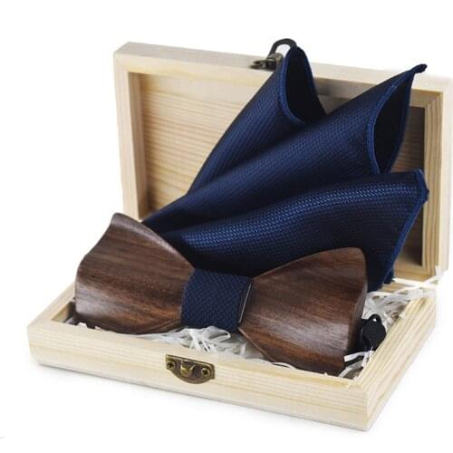 Mens Wooden Bow Tie Set Gravatas Corbatas Business Butterfly Cravat Party Ties For Men Wood Ties