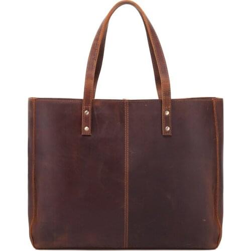 Genuine leather cow skin men casual large briefcase business office handpack