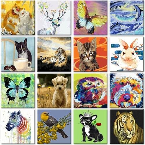 RUOPOTY DIY Painting By Numbers Animals Kits For Kids Adults Oil Paints on canvas Home Decoration Canvas Painting DIY