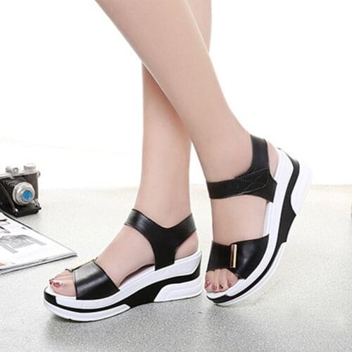2020 New Fashion Style Casual Female Shoes Woman Summer Wedge Comfortable Sandals Ladies Flat Sandals Fashion Summer Wedges