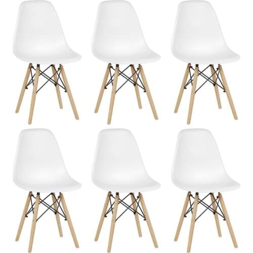 6pcs Nordic Style Office Chair Dining Room Living Room Chair Solid Wood Leisure Kitchen Bedroom Bar Modern Dining Chairs HWC