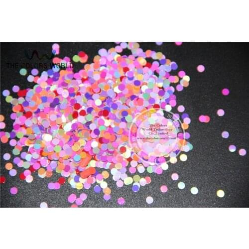 PR3-102 Mix 3mm size Pearlescent Rainbow Colors dot round shapes spangles glitter for nail Art other DIY