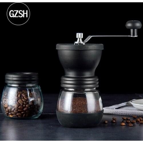 Coffee Tools Manual Ceramic Burr Coffee Bean Grinder with Fortified Glass Storage Jar Durable Cafe Bean Mill Coffee Maker