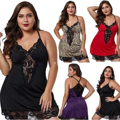 Sexy lingerie European and American sexy pajamas XL night skirt Lace sexy female suspender skirt sexy lingerie for women