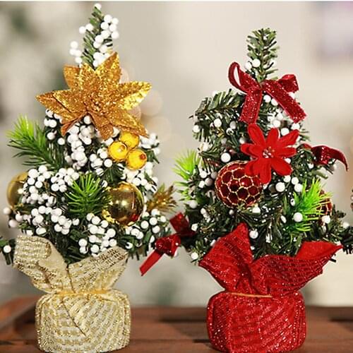 Christmas Tree Decorations Christmas Home Atmosphere Decoration Props Mini Childrens Gifts Creative Bright Cloth Small Tree Red