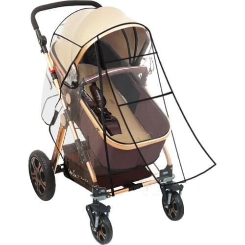 Universal Stroller Accessories Transparent Raincoat Waterproof Wind Cover Dust Shield Zipper Open Baby Strollers Accessories