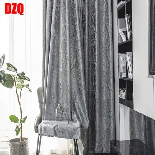Japanese-style Nordic Gray Jacquard Fabric Curtains Finished Shading Living Room Bedroom Floor Floating Curtains Villa Homestay