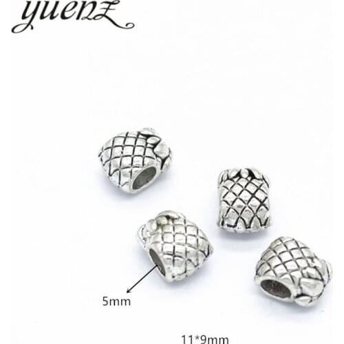 YuenZ 10pcs Antique Silver color Big Hole pineapple Beads Spacers Beads Fit European Charm Jewelry Accessories DIY Findings R133